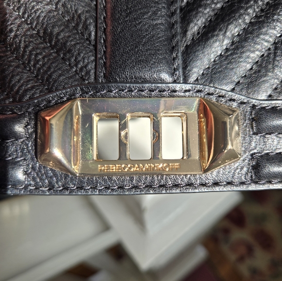 Rebecca Minkoff Black Crossbody Bag with Gold Chain - Picture 7 of 14